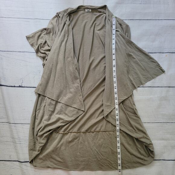 Splendid Size S Open Front Waterfall Cardigan Short Sleeve Lightweight Drape - Picture 5 of 9